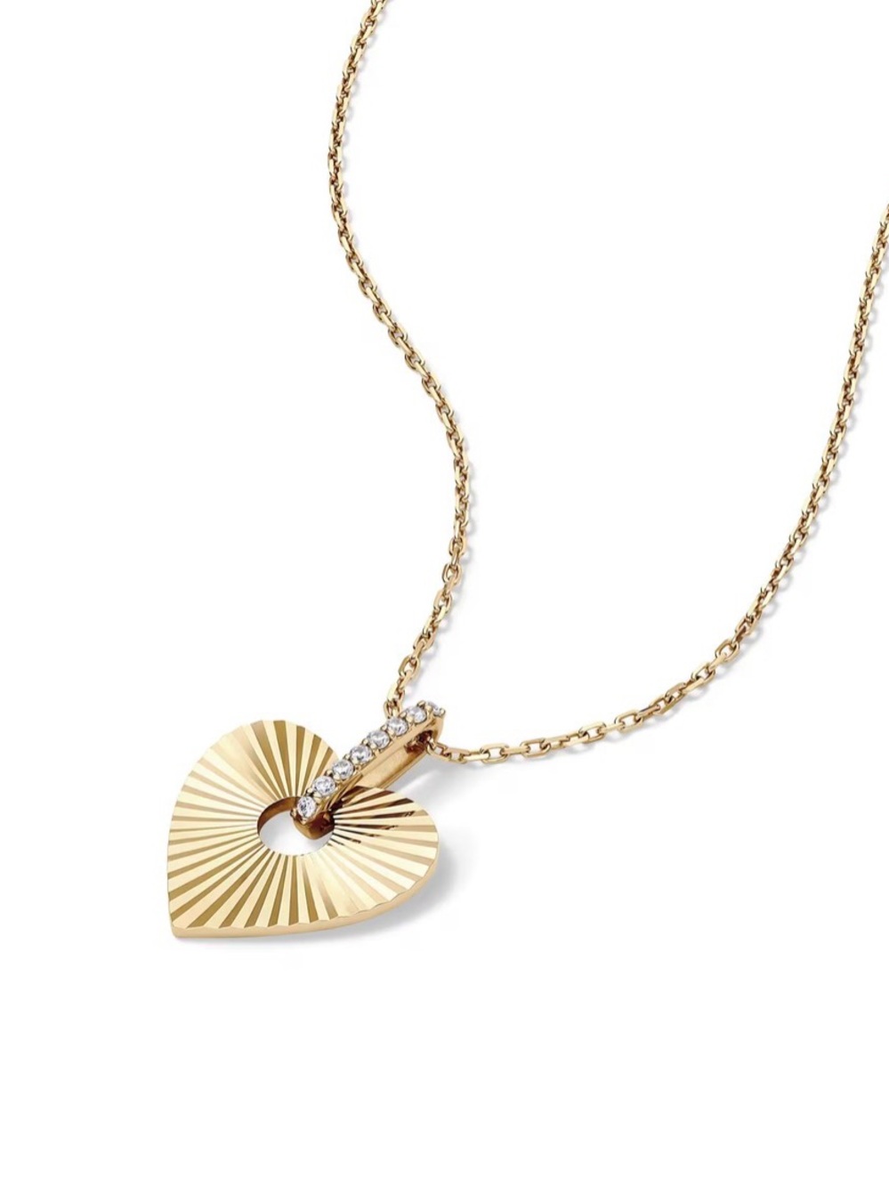 Diamond Heart Pendant in 10K Yellow Gold (1/10 ct. tw.) $600
